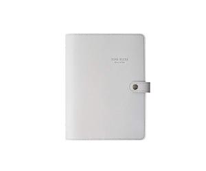 SBZIOJHDR Cuaderno de cuero, Macaron Lindo Espiral s Papelería Fina Oficina Escuela Agenda Personal Organizador Carpeta Diario Planificador Semanal Regalo(Fog,175 * 235mm)