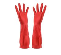 SBZIOJHDR guantes para fregar, Guantes de trabajo impermeables y alargados for lavar platos, utensilios limpieza for la cocina(38cm Red)
