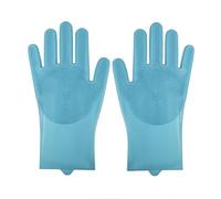 SBZIOJHDR guantes para fregar, Guantes for lavar platos, cepillos de baño for mascotas, paños limpieza for la cocina, masaje for perros y gatos(Blau)