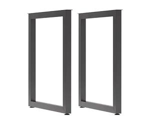 SBZIOJHDR Patas de Escritorio, Juego de 2 Patas for Mesa té, Escritorio for Bricolaje, trapezoidales for, con Gomas Protectoras for el Suelo(Black,70x40cm)