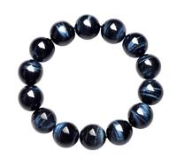SBZIOJHDR Pulsera de cristal, Pulsera de ojo tigre azul for hombre, hecha a mano con piedra natural, chakras y Reiki, que trae suerte, riqueza coraje, 10 mm(14mm)