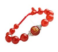 SBZIOJHDR Pulsera de diamantes Pulsera de 12 animales del zodíaco, amuleto la suerte, pulsera ajustable for protegerse los espíritus malignos, for mujer, perro(Cow)