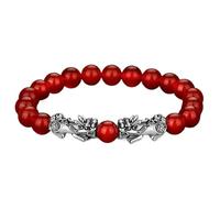 SBZIOJHDR Pulsera de diamantes Pulsera de equilibrio con cuentas cristales rojos y negros granate, talismán for la prosperidad, el dinero buena suerte, 7(18)