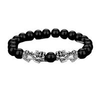 SBZIOJHDR Pulsera de diamantes Pulsera de equilibrio con cuentas cristales rojos y negros granate, talismán for la prosperidad, el dinero buena suerte, 7(13)