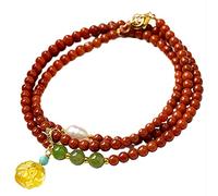 SBZIOJHDR Pulsera de diamantes Pulsera de la riqueza con auténtico colgante ámbar, amuleto Reiki cristal, pulsera suerte for protegerse los malos espíritus, regalo inspirador, flores(Harmony buckle)