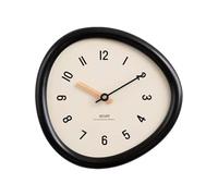 SBZIOJHDR Reloj de Pared, Reloj Colgante de Madera, Moderno Reloj Circular mecánico escaneo estático. Adecuado for dormitorios, Salones, Porche, Cocina(Retro Black Large)