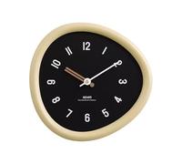 SBZIOJHDR Reloj de Pared, Reloj Colgante de Madera, Moderno Reloj Circular mecánico escaneo estático. Adecuado for dormitorios, Salones, Porche, Cocina(Cheese Yellow Large Number)