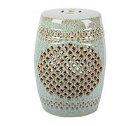 SBZIOJHDR Taburete de cerámica con Forma de Tambor, Nuevos Adornos de cerámica Chinos, taburetes Tambor Huecos, Solo los Flor Ciruelo Vienen con una Fragancia Oscura(Green)