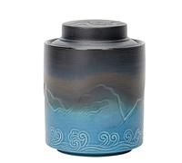 SBZIOJHDR urnas para Mascotas para Las Cenizas de Perros, Urna Decorativa de cerámica pequeña for montaña, Encantadora urna for Compartir, honra a tu ser Querido perdido(Blue)
