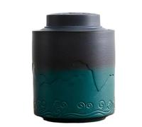 SBZIOJHDR urnas para Mascotas para Las Cenizas de Perros, Urna Decorativa de cerámica pequeña for montaña, Encantadora urna for Compartir, honra a tu ser Querido perdido(Green)
