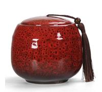 SBZIOJHDR urnas para Mascotas para Las Cenizas de Perros, Urna pequeña for Cenizas humanas, urna de Recuerdo cerámica Hecha a Mano, decoración del hogar u Oficina, exhibición entierro(Red)