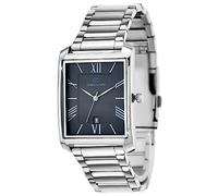 SC Crystal Reloj de cuarzo para hombre en baño de rodio, plata