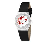 SC Crystal Reloj de cuarzo para mujer de latón, Negro , correa