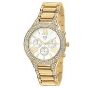 SC Crystal Reloj de cuarzo para mujer en baño de rodio, dorado