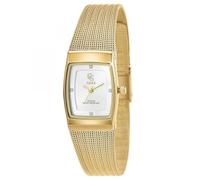 SC Crystal Reloj de cuarzo para mujer en baño de rodio, dorado, pulsera
