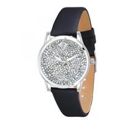 SC Crystal Reloj de cuarzo para mujer en baño de rodio, plata