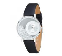 SC Crystal Reloj de cuarzo para mujer, metal rodiado, plata, plata