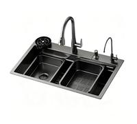 SC Fregadero De Cocina De Acero Inoxidable Con Cesta De Desagüe, Tubo De Desagüe, Fregadero De Encimera De Un Solo Seno, Fregadero De Barra De Cocina(B)
