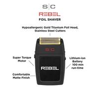 SC - Stylecraft Rebel Afeitadora Eléctrica Profesional para Hombre, Barba y Pelo, 100 min Autonomía Sin Cable, Maquinilla de Afeitar de Viaje Compacto y Portátil 150gr, Velocidad de Corte 11.000 RPM