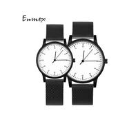 (sc1)Regalo creativo Enmex, reloj de pulsera para parejas, elegante, sencillo, con giro en sentido antihorario,