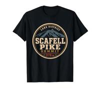 Scafell Pike 978m Distrito de los Lagos Cumbria Inglaterra cayó Caminando Camiseta gráfica económica, Hombre, Negro, L