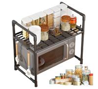 Scaffale del Forno a microonde - Rustice in Acciaio PP -ruggine Senza cucina per microode | Spazio -Shing Microone Rack | Scafale a micronde stabile con manici Laterali | Scafale da cucina rimov