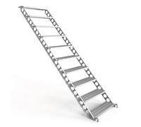 Scafom-rux Escalera de acero [10 peldaños] Independiente galvanizado - 2 metros de alto, 80 cm de ancho, 45 grados - Escaleras de exterior - Escaleras de acero para andamios y jardín