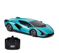 Scala 1:24 con licenza ufficiale RC Lamborghini Sián FKP 37, BLU Lambo Sport giocattolo da Corsa veicolo Modello per Ragazzi Ragazze e adulti Regalo