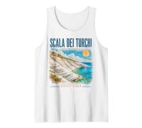 Scala dei Turchi Sicilia Italia Vintage Patrimonio Italiano Camiseta sin Mangas