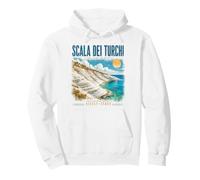 Scala dei Turchi Sicilia Italia Vintage Patrimonio Italiano Sudadera con Capucha