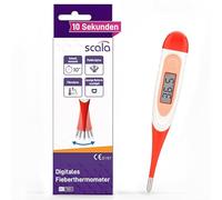scala SC 1501 Flex Speed Termómetro digital para fiebre corporal, Niños y Adultos, Medición Oral, Rectal, Axilar, Color Rojo