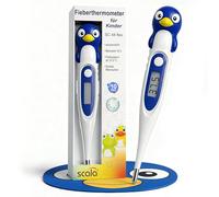 scala SC 44 Penguin Flex Speed 10 Sec. Termómetro Digital Fiebre Corporal Niños Adultos Medición Oral Rectal Axilar Preciso Rápido Seguro, Verde, Unisex, azur