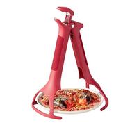 Scald Bowl Holder, Anti-Scald Clamp, 8.86x4.33x3.35 Inches Heat Resistant Tongs for Apartment, Cafe, Dormitory, Restaurant, Rental, Hotel, Silicone Abs Steel, Red, White, Unfolded