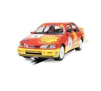 Scalextric C4632 Ford Sierra Sapphire Slot Car, BTCC 1990 Rob Gravett, Escala 1:32, Livera roja y Amarilla, con Luces y magnatracción