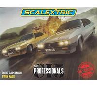 Scalextric C4642 The Professionals Capri Twin Pack Slot Car Racing, Plata/Oro