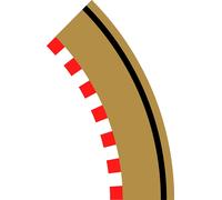 Scalextric Radius 1 Curve Outer Borders 45° x 4 (Importación USA)