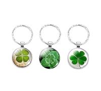 scalingscal 3 Piezas Llavero De Cuatro, Llavero Con Trébol De Cuatro Hojas, Llaveros Personalizado, Llavero De Coche, Llavero Original Metal Personalizado Para Los Amantes De Los Amigos Regalo
