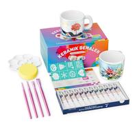 Scalnuvyyh Juego de pintura de cerámica, juego de pintura para tazas, juego de pintura de cerámica para manualidades, juego creativo para adultos, juego de alfarería para el hogar que incluye tazas