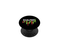 Scalper - Gráfico de Trading Scalping Diseño de Pecho Izquierdo PopSockets PopGrip Adhesivo