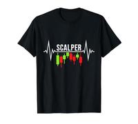 Scalper Heartbeat: línea de Pulso para el Comercio de criptomonedas Camiseta gráfica económica, Hombre, Negro, M