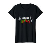 Scalper Heartbeat: línea de Pulso para el Comercio de criptomonedas Camiseta gráfica económica, Mujer, Negro, S