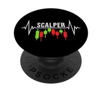 Scalper Heartbeat: línea de pulso para el comercio de criptomonedas PopSockets PopGrip Adhesivo