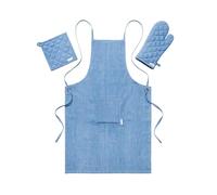 Set 3pcs (delantal, guante y manopla) 100% algodón 200GSM logo bordado Scalpers Home