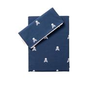 Scalpers - Juego de Cama Calavera de 2 Piezas - Funda Nórdica 155x220 + Funda Almohada 45x110-100% Algodón - 200TC - Navy