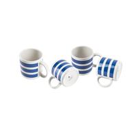 Set 4 tazas rayas 36cl ceramica rayas mediterranean Scalpers Home
