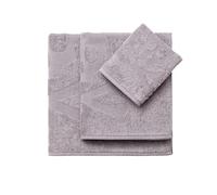 Scalpers Set de Toallas de baño Calavera (tocador 30x50cm + Manos 50x90cm + baño 70x140cm) 100% algodón Gris Claro Home