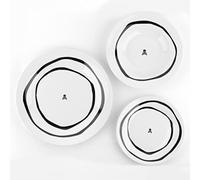 Scalpers Set vajilla 12pc Porcelana Blanco y Negro Home
