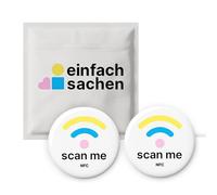 Scan Me NFC - Lote de 2 pegatinas para tarjetas de visita digitales, sitios web, tiendas, Treatwell, redes sociales, menús y ubicaciones