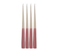 Scandi Essentials Vela cónica de dos colores 32 cm. 4 unidades Beige-rojo