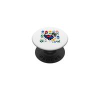 Scandi Folk Art Gallo Diseño Granjero Pollo PopSockets PopGrip Adhesivo
